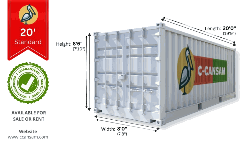 20' Standard shipping container - C-Can Sam Saskatchewan