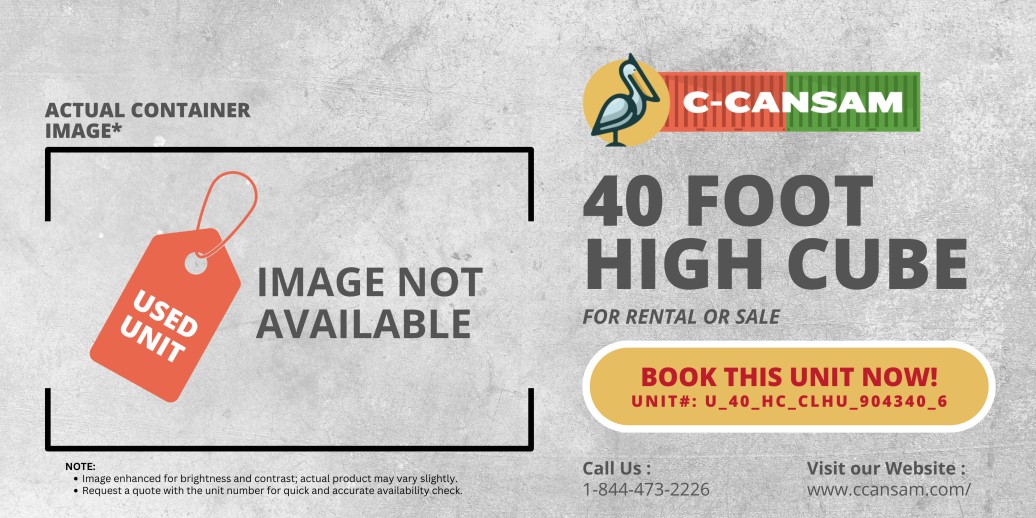 Side view of a shipping container showing Corten steel construction